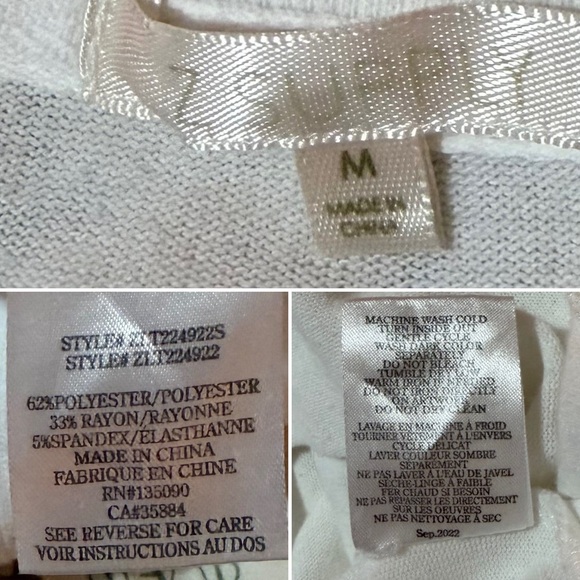 Z Supply Happy Graphic Print Sweatshirt Ivory White Crew Neck Lightweight M - Picture 10 of 11